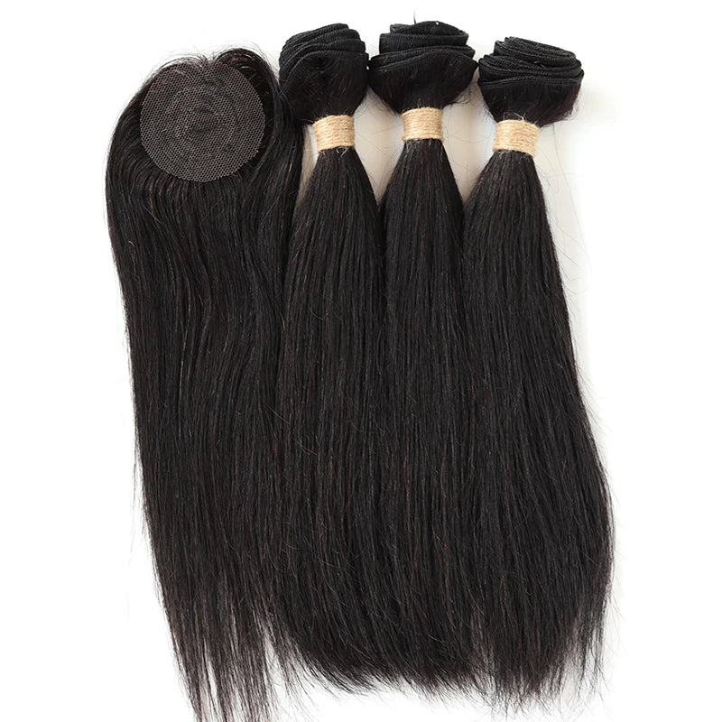 Kinky Curly Bundles With Closure Natural Human Hair
