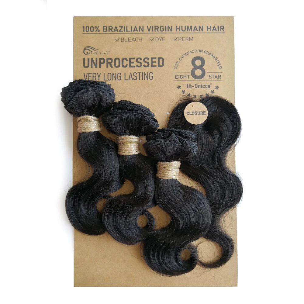Kinky Curly Bundles With Closure Natural Human Hair