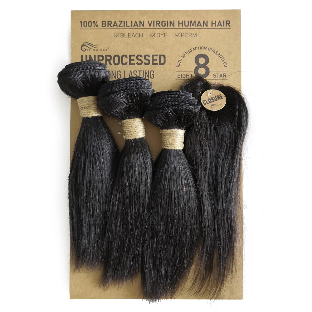 Kinky Curly Bundles With Closure Natural Human Hair