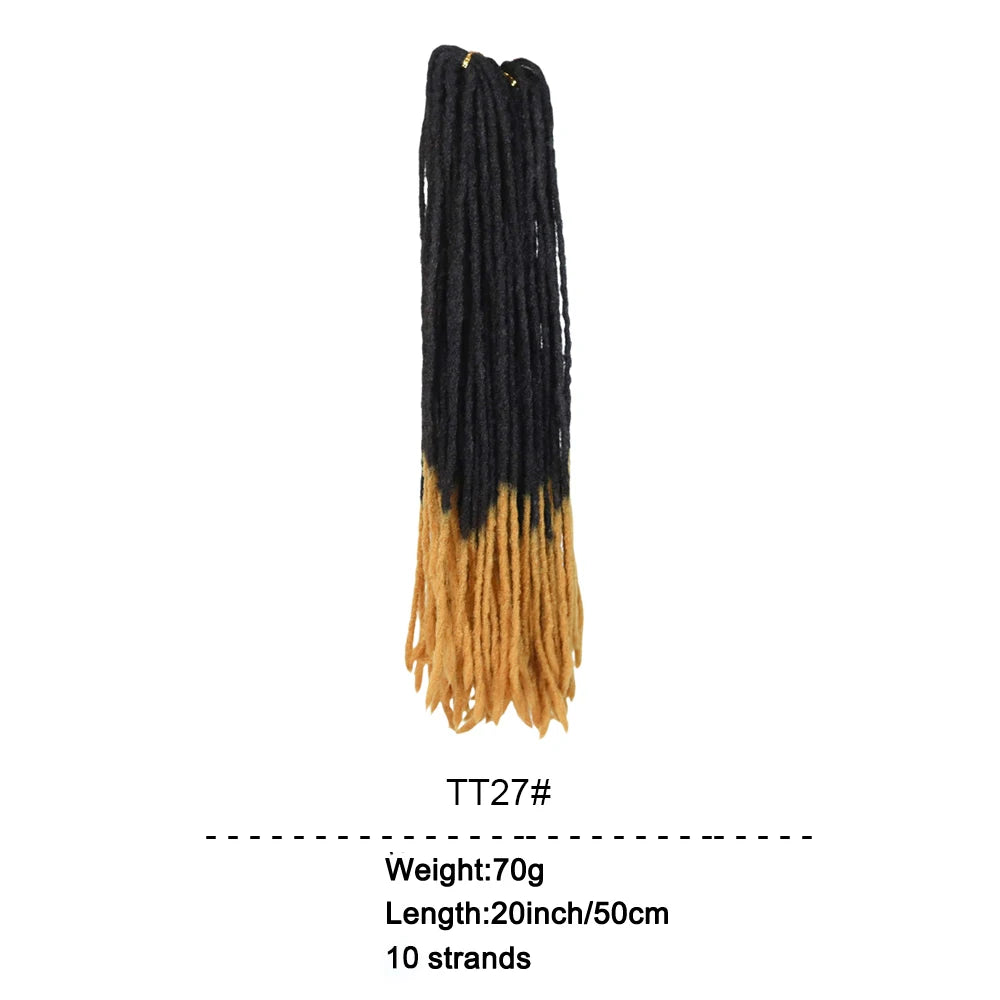 **20-Inch Soft Straight Dreadlock Crochet Hair – Synthetic Kanekalon Braiding Extensions
