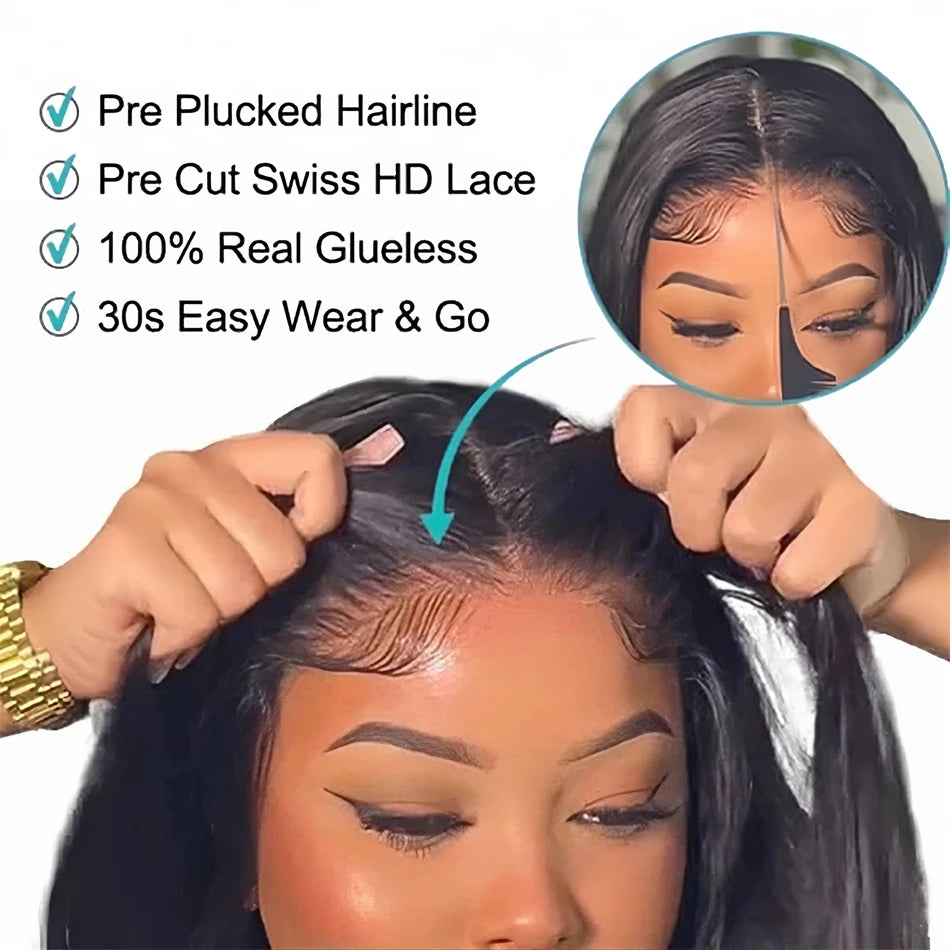 Glueless Wig 30 Inch Pre Cut 4X4 5X5 Hd Lace