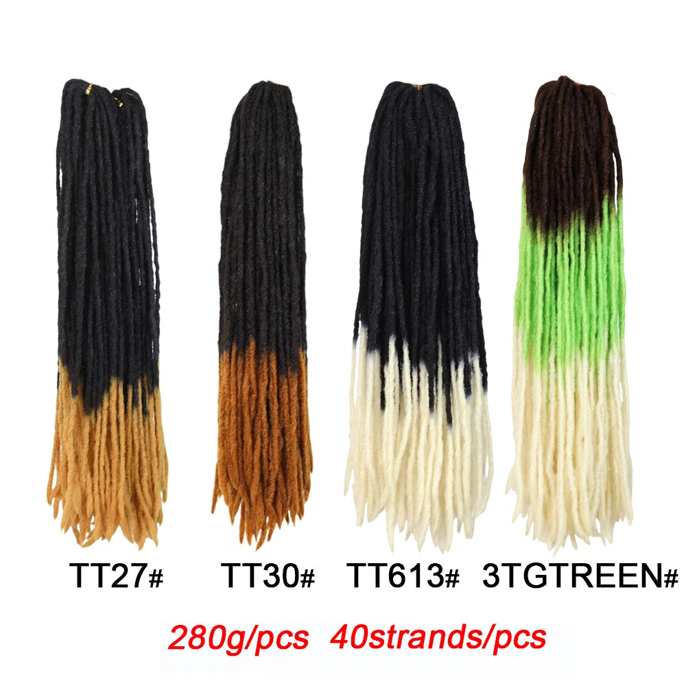 **20-Inch Soft Straight Dreadlock Crochet Hair – Synthetic Kanekalon Braiding Extensions
