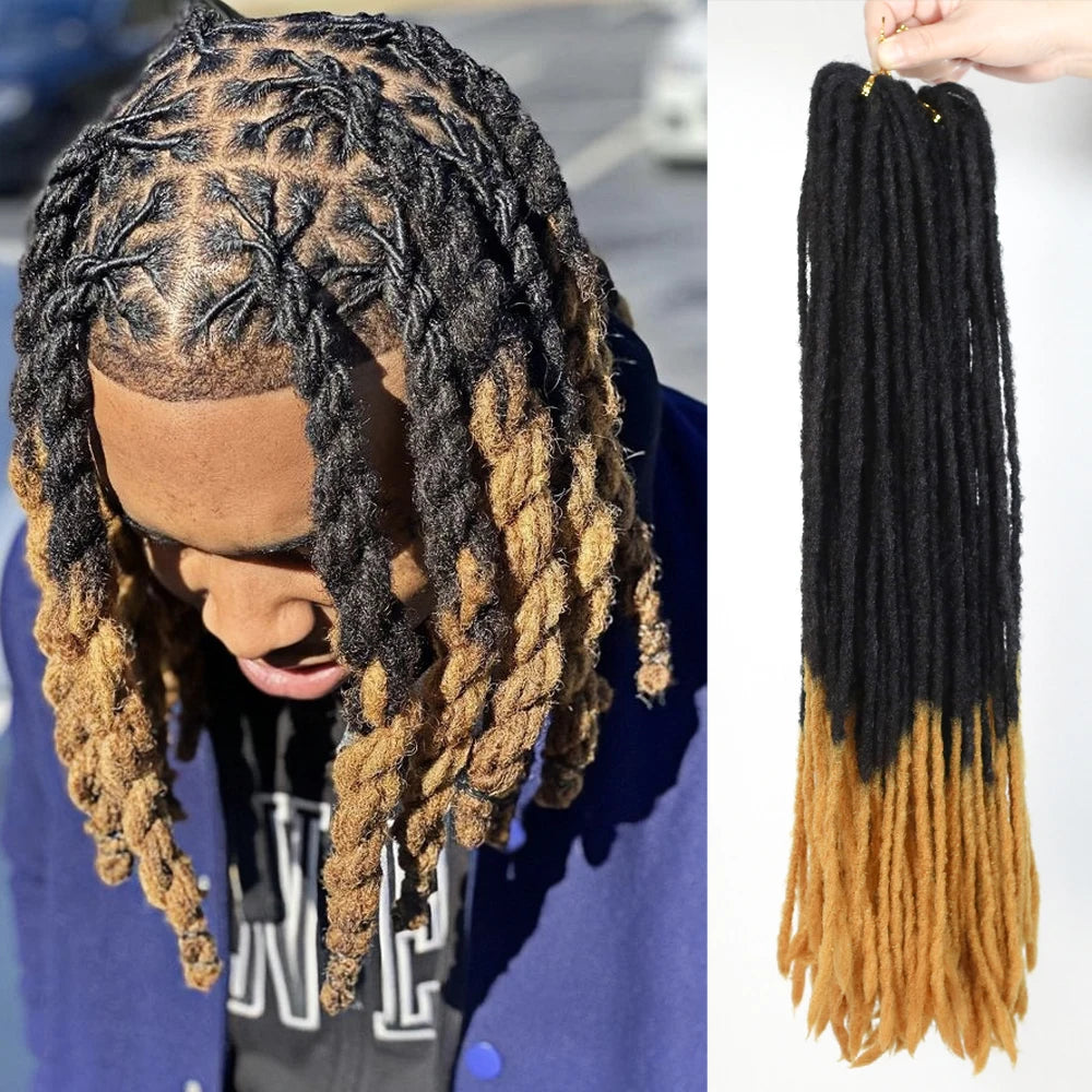 **20-Inch Soft Straight Dreadlock Crochet Hair – Synthetic Kanekalon Braiding Extensions