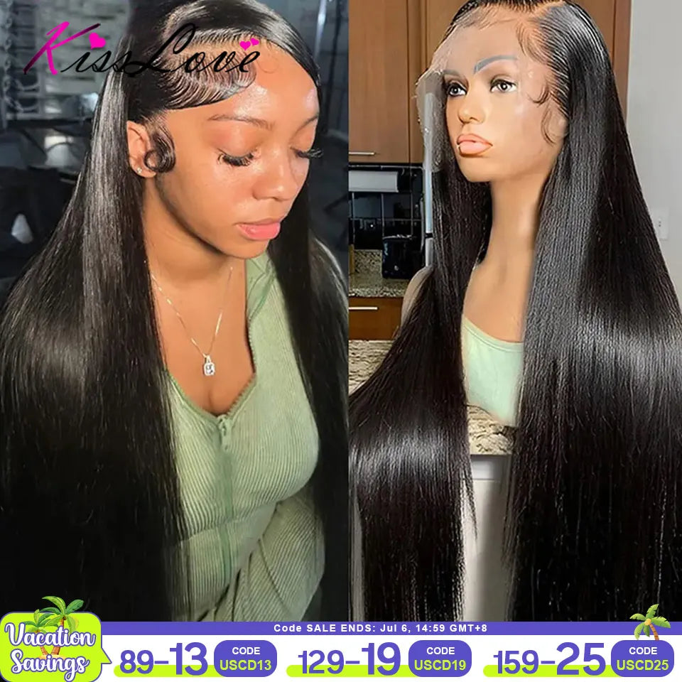 13x4 13x6 Full HD Lace Front Human Hair Wigs Straight 360 Transparent