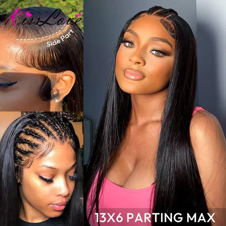 13x4 13x6 Full HD Lace Front Human Hair Wigs Straight 360 Transparent
