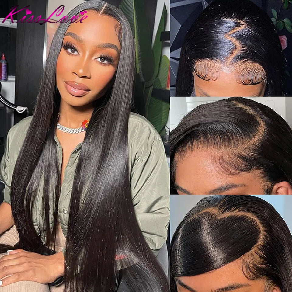 13x4 13x6 Full HD Lace Front Human Hair Wigs Straight 360 Transparent