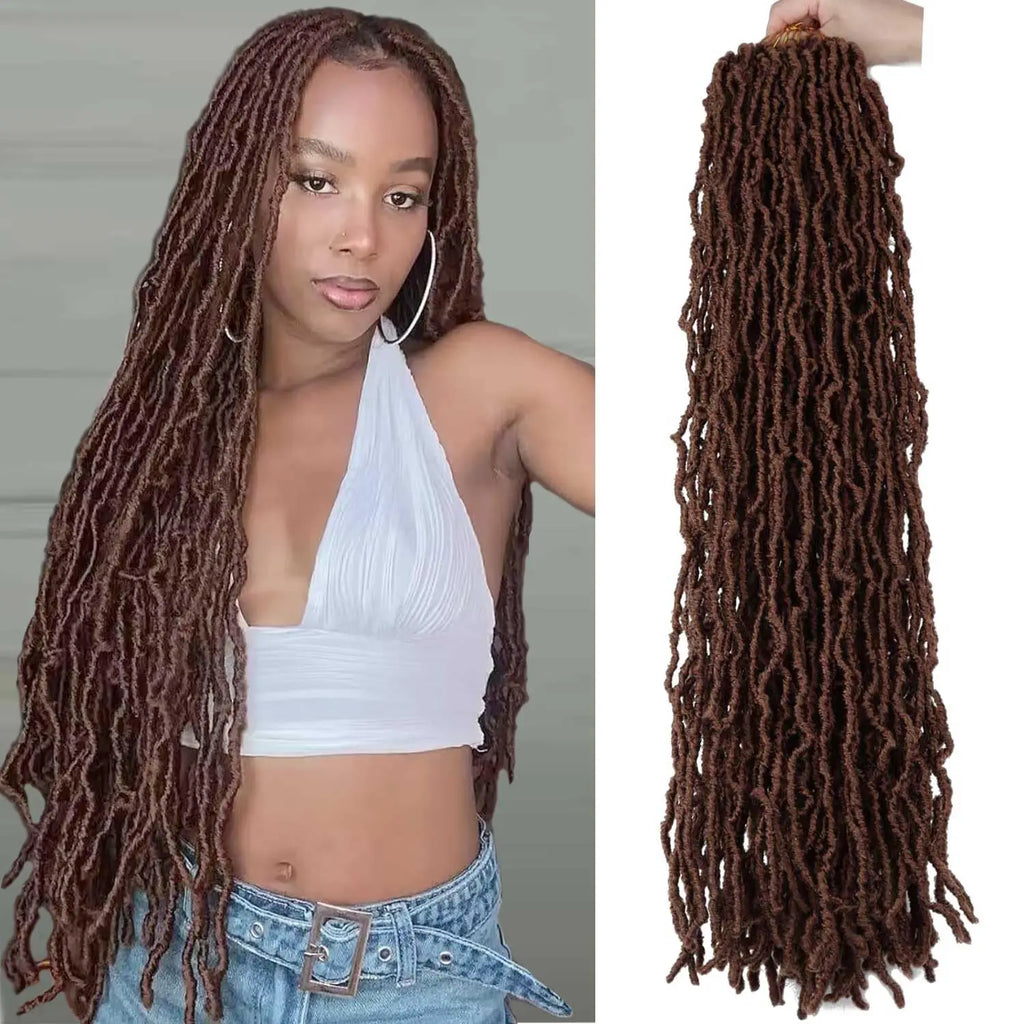 30-Inch Faux Locs Crochet Hair – 1/6 Packs Soft Distressed & Butterfly Locs
