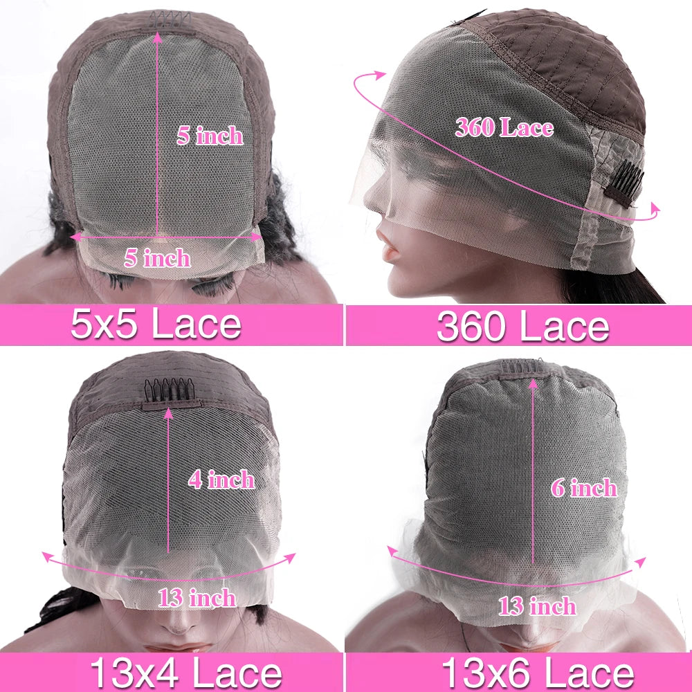 HD Lace Front Human Hair Wig – Straight, 200% Density, 13x4/13x6/5x5/360 Options