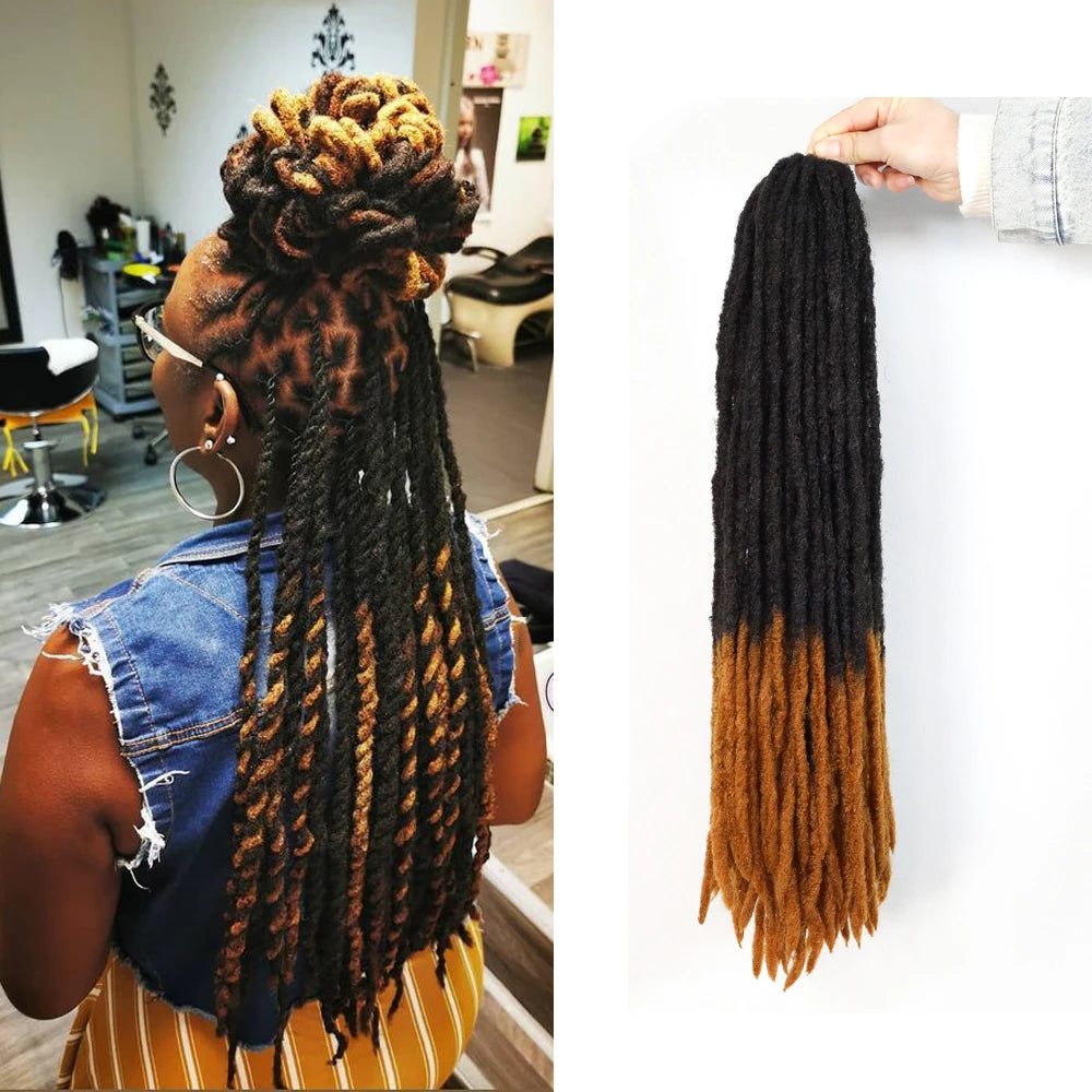 **20-Inch Soft Straight Dreadlock Crochet Hair – Synthetic Kanekalon Braiding Extensions